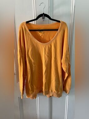 Aerie Bright Orange Large Pullover Sweatshirt – Relaxed Fit, Cozy Lightweight